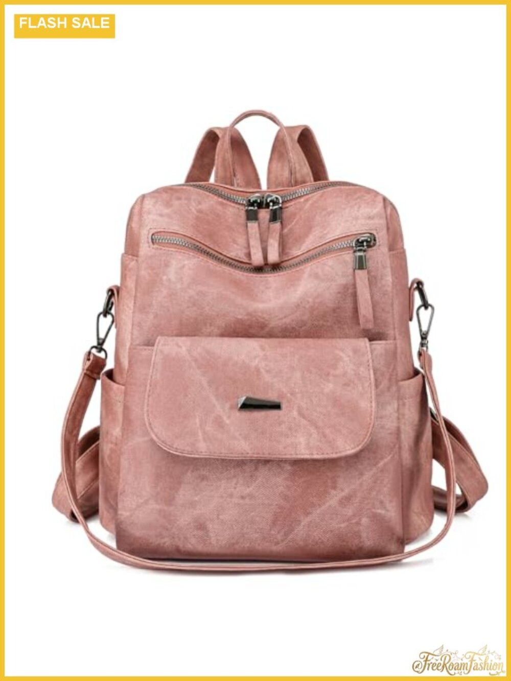 Women's PU Leather Convertible Backpack Purse Fashion Designer Handbags for